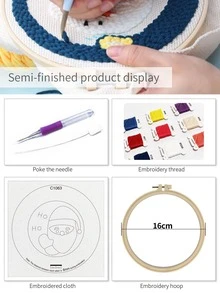 5 piezas Bordado a mano Papá Noel - Multicolor - Ver 3