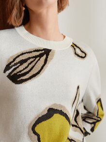 MOTF PREMIUM FLORAL REGULAR FIT JUMPER - White - View 4