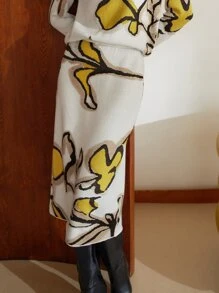 MOTF PREMIUM WOOL-MIX FLORAL KNIT SKIRT - Multicolor - View 6