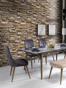 1pc Brick Pattern Self-Adhesive Wall Paper, Modern PVC Waterproof Wall Adhesive Roll For Home, Renovation Stickers Peel Wall Panels, Wall Paper, Wallpapers, Spring Decoration Items Refresh Your Home, Rama Decoration Stickers