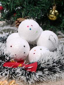 6入組5cm小白色泡沫聖誕雪球飾品
