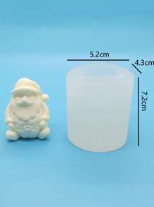 1pc Christmas Santa Claus Design Silicone Candle Mold - White - View 5