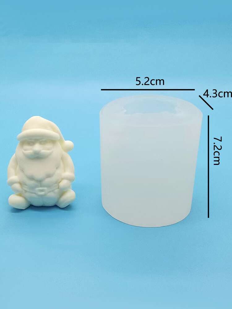 1pc Christmas Santa Claus Design Silicone Candle Mold - White - View 5