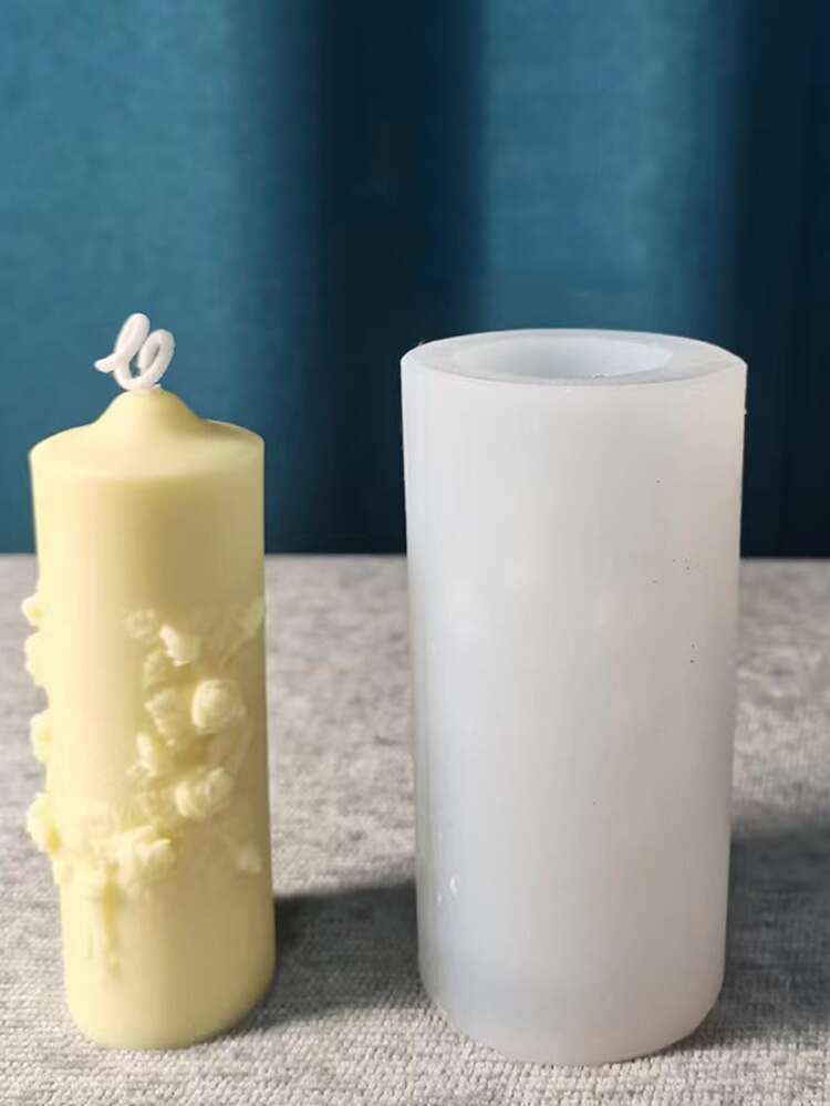 1pc Flower Shaped Candle Silicone Mold - White - View 4
