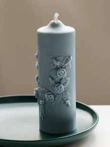 1pc Flower Shaped Candle Silicone Mold - White - View 3