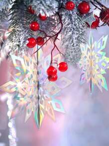 6pcs Snowflake Design Hanging Decoration - Multicolor - View 3