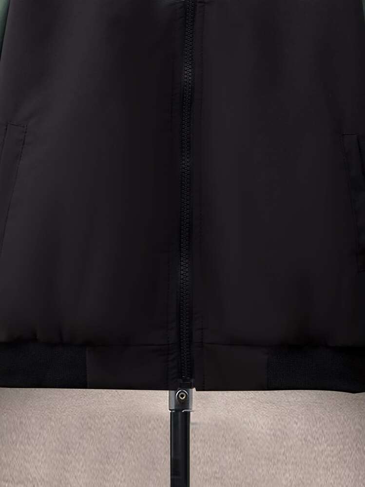 SHEIN Boys Colourblock Zip Up Hooded Jacket Without Tee - Multicolor - View 6