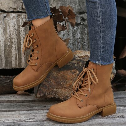 Lace-up Front Combat Boots