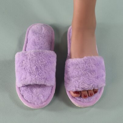 Single Band Fluffy Bedroom Slippers
