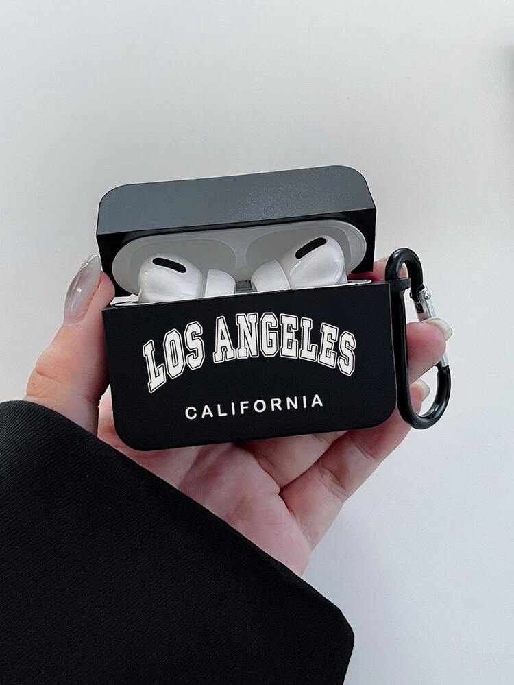 文字グラフィック イヤホンケース - ブラック&ホワイト - 見る 5