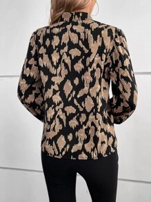 SHEIN Frenchy 滿版印花燈籠袖襯衫 - 彩色 - 查看 2