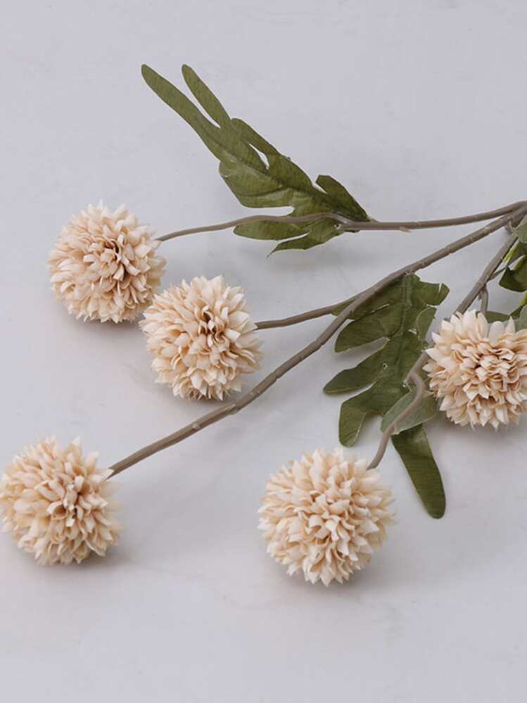 1株仿真植物，迷你蒲公英花，50厘米仿真植物枝条，丝绸花，仿真花茎，适用于家居客厅卧室装饰，假植物，秋季装饰，房间装饰，书桌装饰，花园装饰，房间装饰用品，情人节礼物，生日毕业礼物 - 棕色 - 查看 5