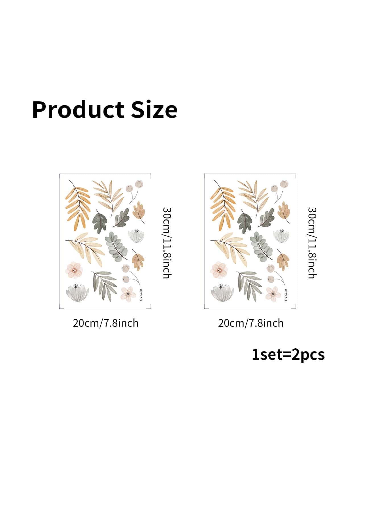 2pcs Flower & Leaf Pattern Wall Sticker, Self Adhesive Wall Art Decal For Home Decor, Stickers, Wall Decal, Vinyl Decal For Home Decorations, Spring Decoration Items Refresh Your Home, Rama Decoration Stickers Gifts Birthday Graduation - Multicolor - View 4