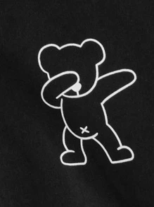 SHEIN 小男童毛絨內襯PU皮革飛行員夾克