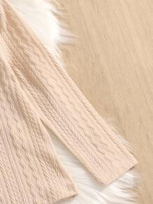 SHEIN Tops con gái lớn Tương phản ràng buộc Hoạt hình Giải trí - Màu be - Xem 3