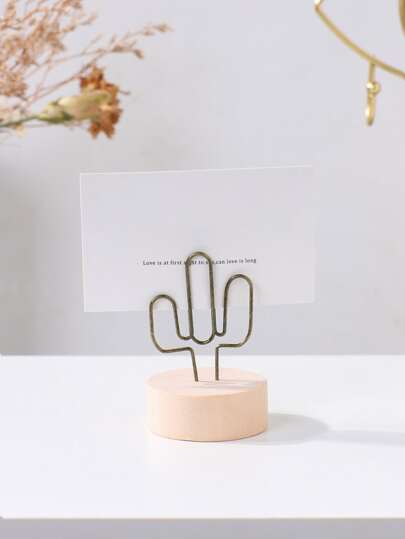 1pc Cactus Design Art Decoration, Creative Place Card Holder For Home Decor Rama Best Gifts Birthday