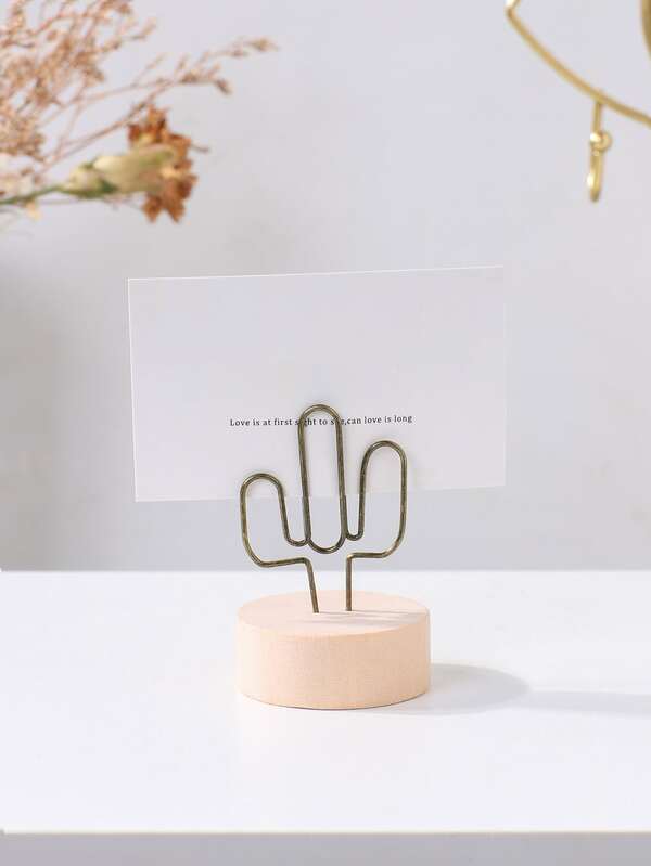 1pc Cactus Design Art Decoration, Creative Place Card Holder For Home Decor Rama Best Gifts Birthday