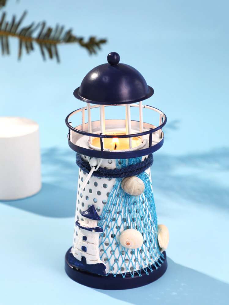 1 pieza Soporte de vela faro en forma de - Multicolor - Añade 1