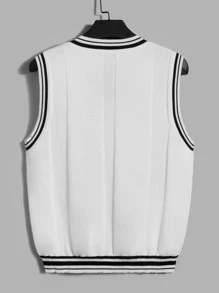SWAVVY Maglia smanicata da uomo con bordatura a righe, adatta per il tennis