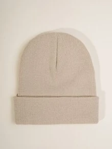 男士字母繡花針織帽子，休閒百搭