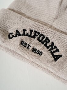 男士字母繡花針織帽子，休閒百搭