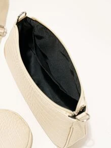 2入組鱷魚紋肩包,包含包,適用於青少年女孩、女大學生、新手和白領工人,非常適合辦公室、大學、工作、商務和上下班使用 - 卡其色 - 查看 6