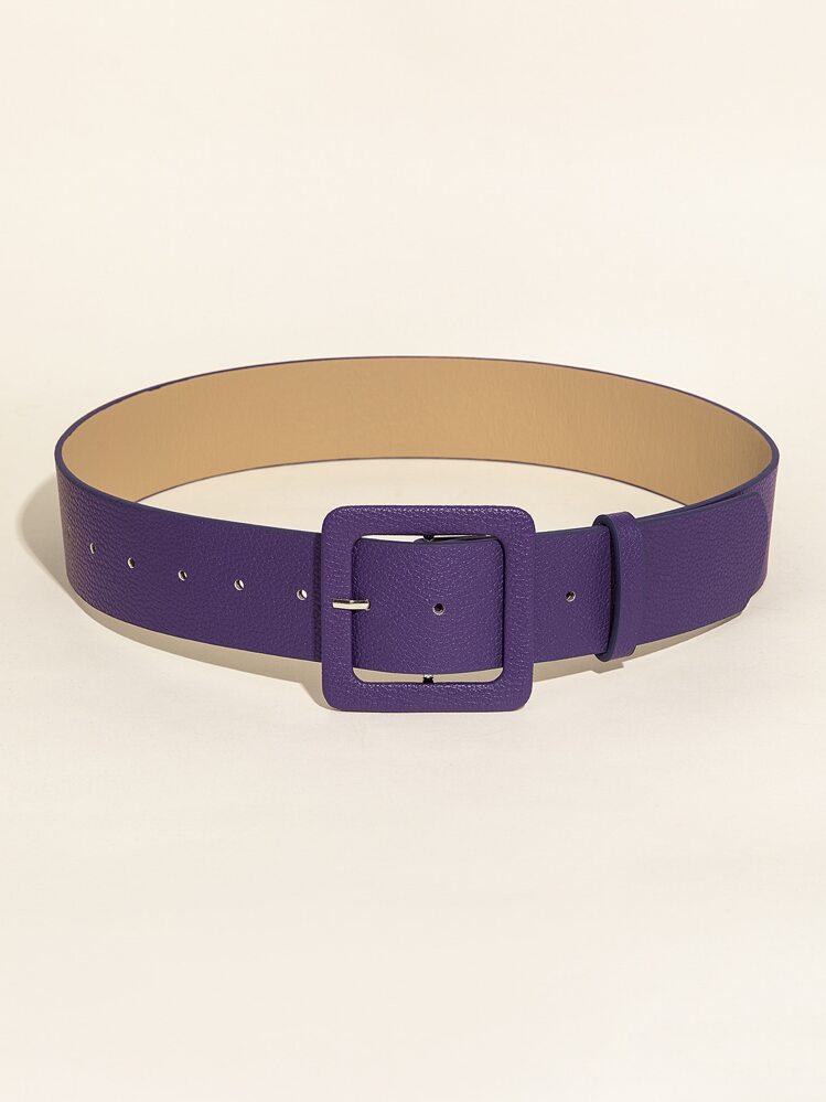 Cinturón con hebilla cuadrada, para verano, escuela, otoño, Halloween - Morado - Añade 2