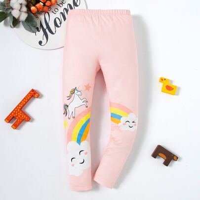 Toddler Girls Cartoon Graphic Leggings