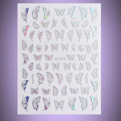 1sheet Butterfly Pattern Nail Art Sticker