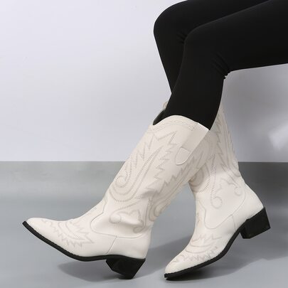 Embroidery Detail Western Boots