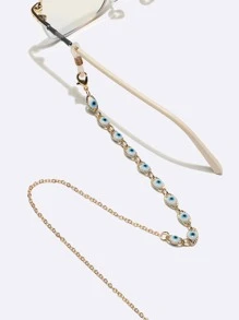 1 pièce Chaîne de lunettes yeux bleus bohème unisexe, accessoires de lunettes pour femmes