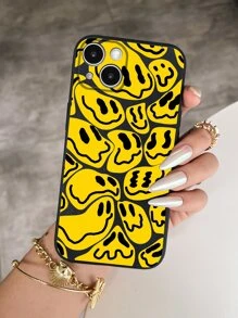 Smile Face Pattern Phone Case - Yellow - View 2