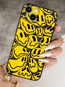 Smile Face Pattern Phone Case - Yellow - View 3