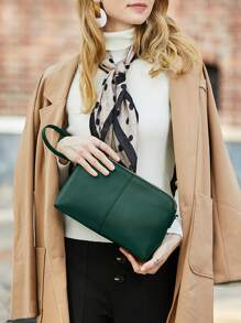 通勤风格时尚百搭多拉链口袋大容量简约便携斜挎包，适合女性购物、聚会、送给妈妈的礼物