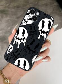 Ốp Điện Thoại Hình Mặt Cười Kinh Dị Tương Thích Với IPhone 11,IPhone 13,IPhone 14 Pro Max - Đen và trắng - Xem 2