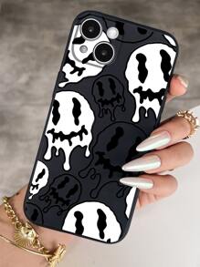 Ốp Điện Thoại Hình Mặt Cười Kinh Dị Tương Thích Với IPhone 11,IPhone 13,IPhone 14 Pro Max - Đen và trắng - Xem 3