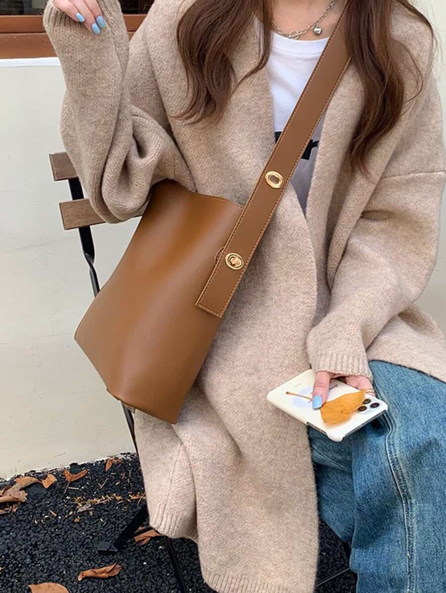 Minimalist Square Bag - Brown - View 1