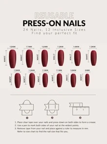 ROMWE Kawaii 24pcs Bow Decor Fake Nail - Multicolor - View 4