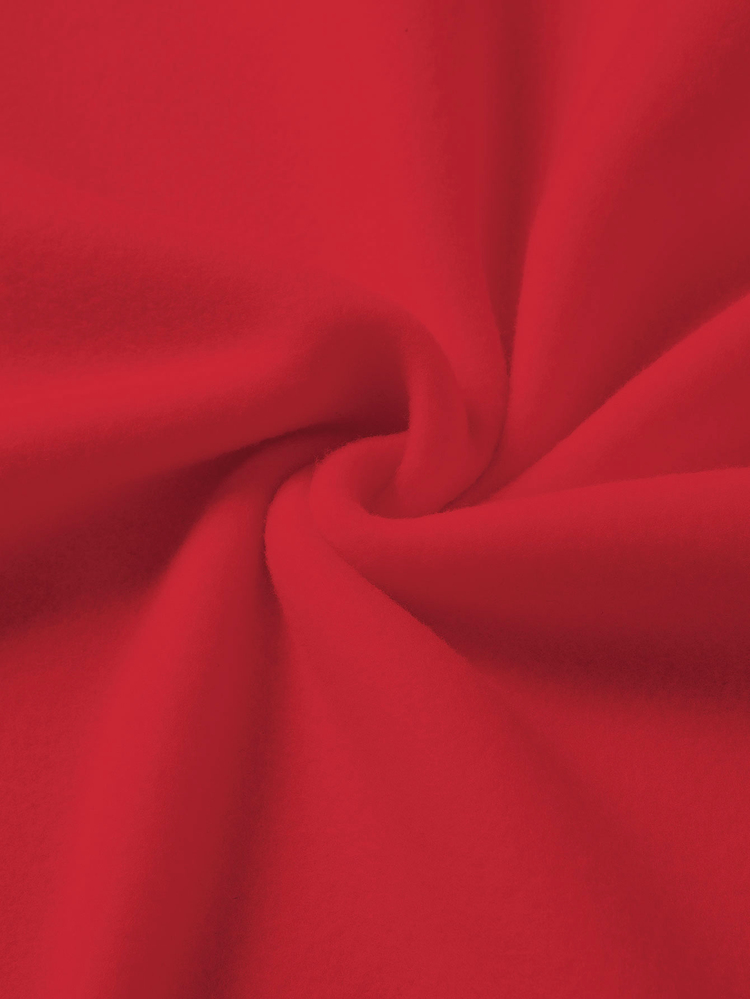 SHEIN EZwear 字母圖案加絨內裏運動衫 - 紅色 - 查看 3