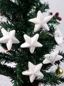 6 cái trang trí treo hình ngôi sao giáng sinh - trắng - Xem 1