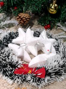 6 cái trang trí treo hình ngôi sao giáng sinh - trắng - Xem 2