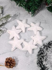 6 cái trang trí treo hình ngôi sao giáng sinh - trắng - Xem 3