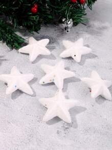 6 cái trang trí treo hình ngôi sao giáng sinh - trắng - Xem 5