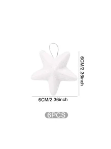 6 cái trang trí treo hình ngôi sao giáng sinh - trắng - Xem 6