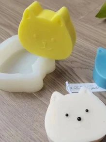 1 pieza Molde de silicona en forma de gato DIY - Blanco - Ver 1