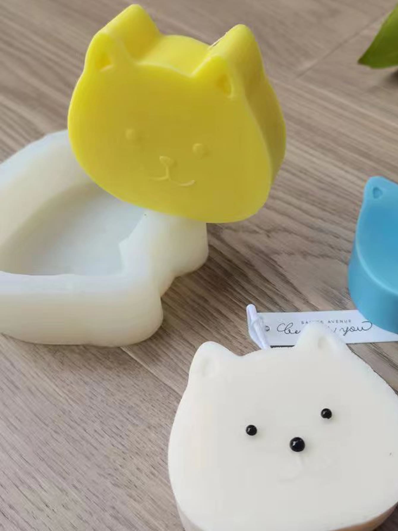 1 pieza Molde de silicona en forma de gato DIY - Blanco - Ver 1