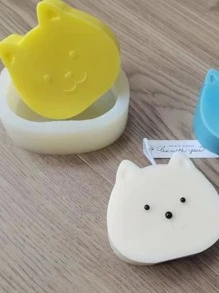 1 pieza Molde de silicona en forma de gato DIY - Blanco - Ver 2