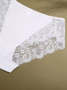 Plus 3pack Floral Lace Panty Lingerie - Multicolor - View 5