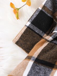 Baby Girl Plaid Print Belted Coat - Multicolor - View 5