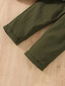 Toddler Girls Floral Print Ruffle Trim Blouse & Belted Trousers - Multicolor - View 4